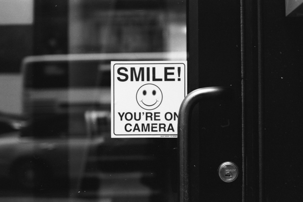 smile you are on camera sign